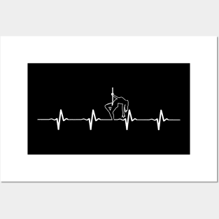 Pole Dancer Heartbeat T-shirt Posters and Art